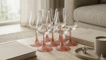 Pink Mist Cordial Glass Set