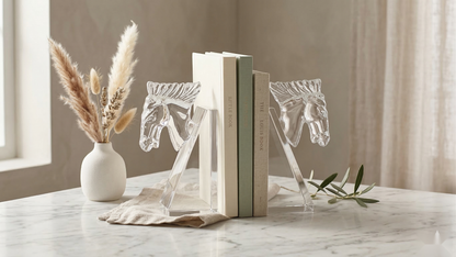 Knight Crystal Bookends