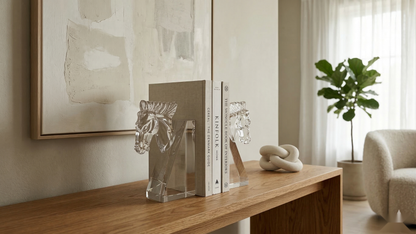 Knight Crystal Bookends