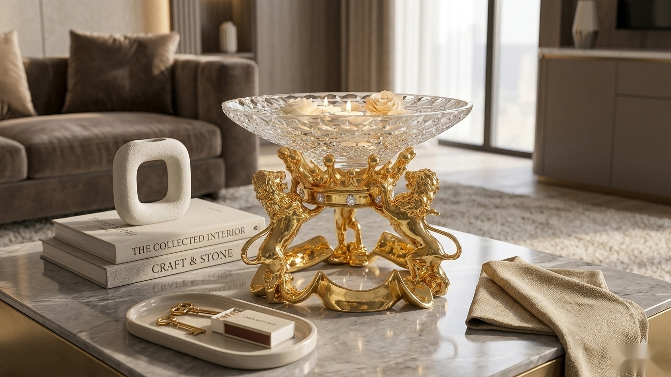Majestic Lion Crystal Urli