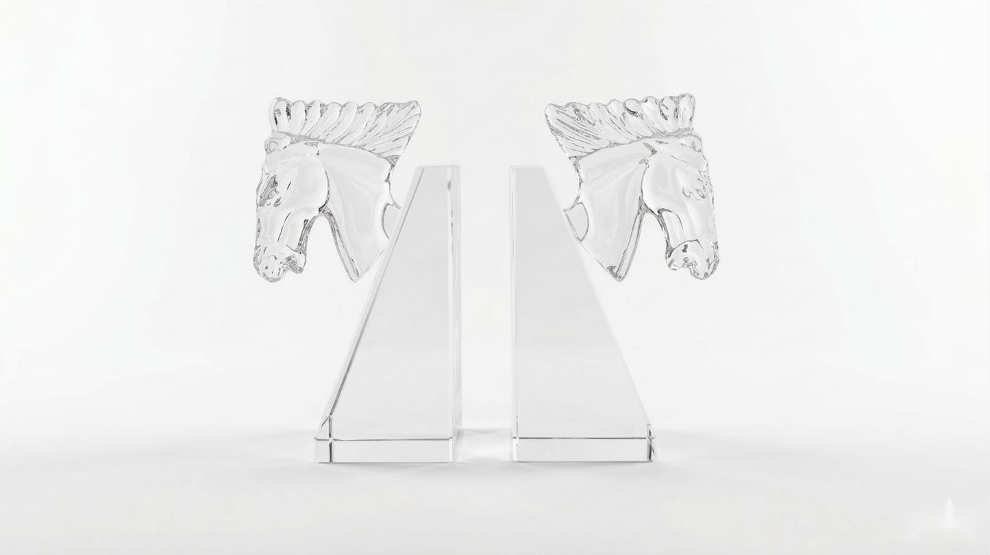 Knight Crystal Bookends