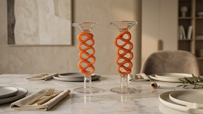 The Serpentine Glass Candle Holder Set