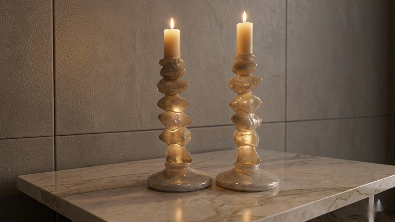 Aurelian Glass Candle Holder Set