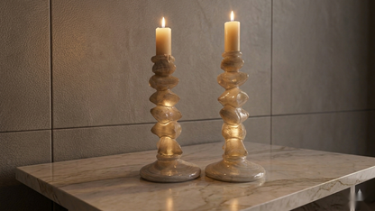 Aurelian Glass Candle Holder Set