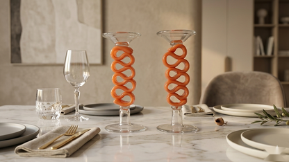 The Serpentine Glass Candle Holder Set