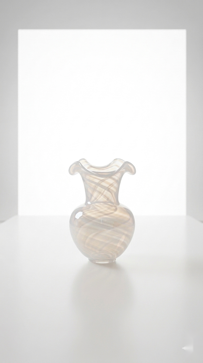 Opalescent Ribbed Petal Vase