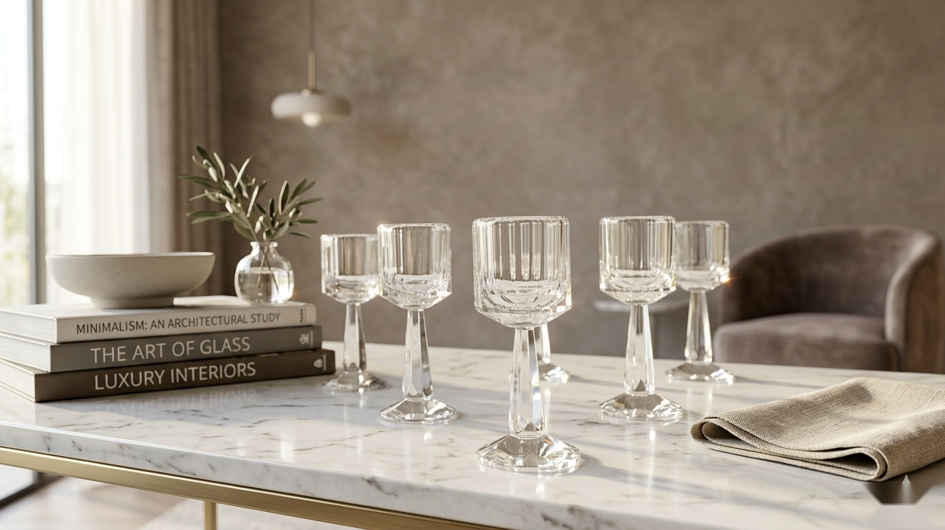 Empire Fluted short Stemware Set