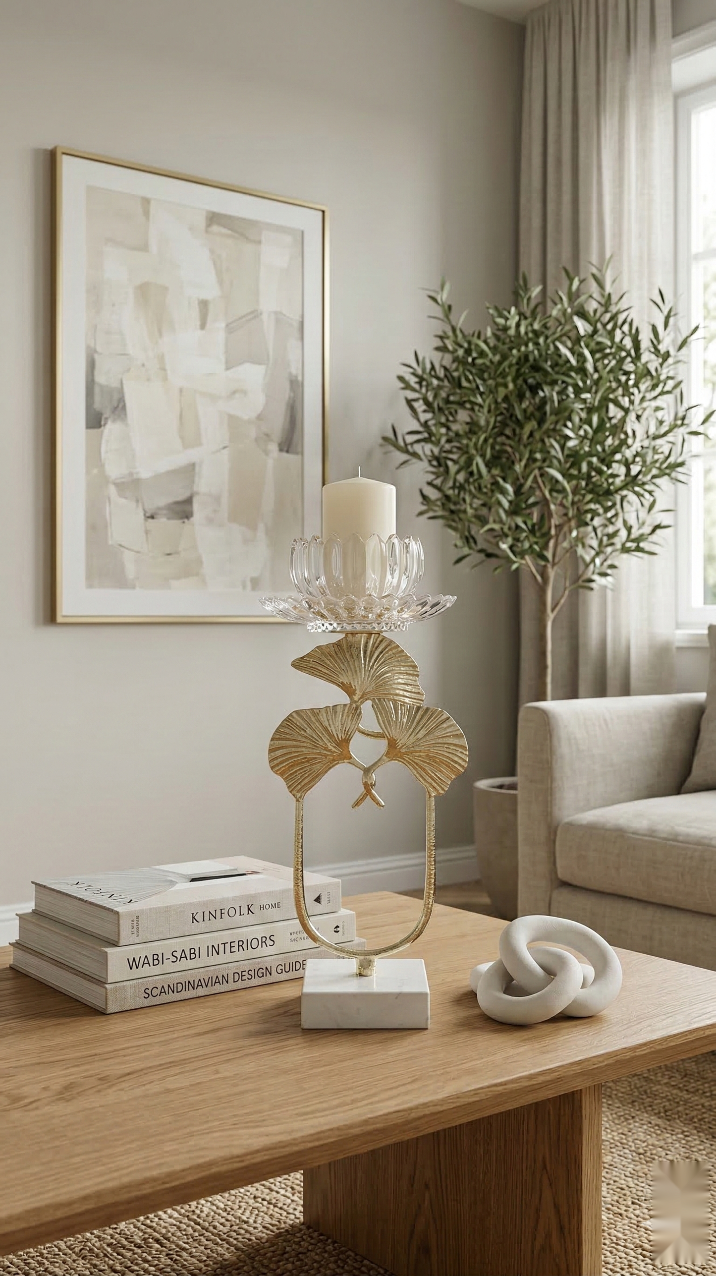 Crystal Lotus Candlestand