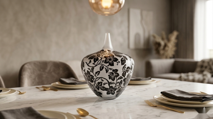 Obsidian Vine Frosted Vase