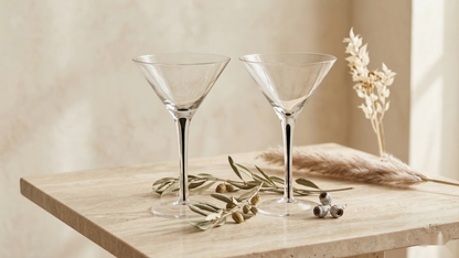 The Midnight Martini Glasses