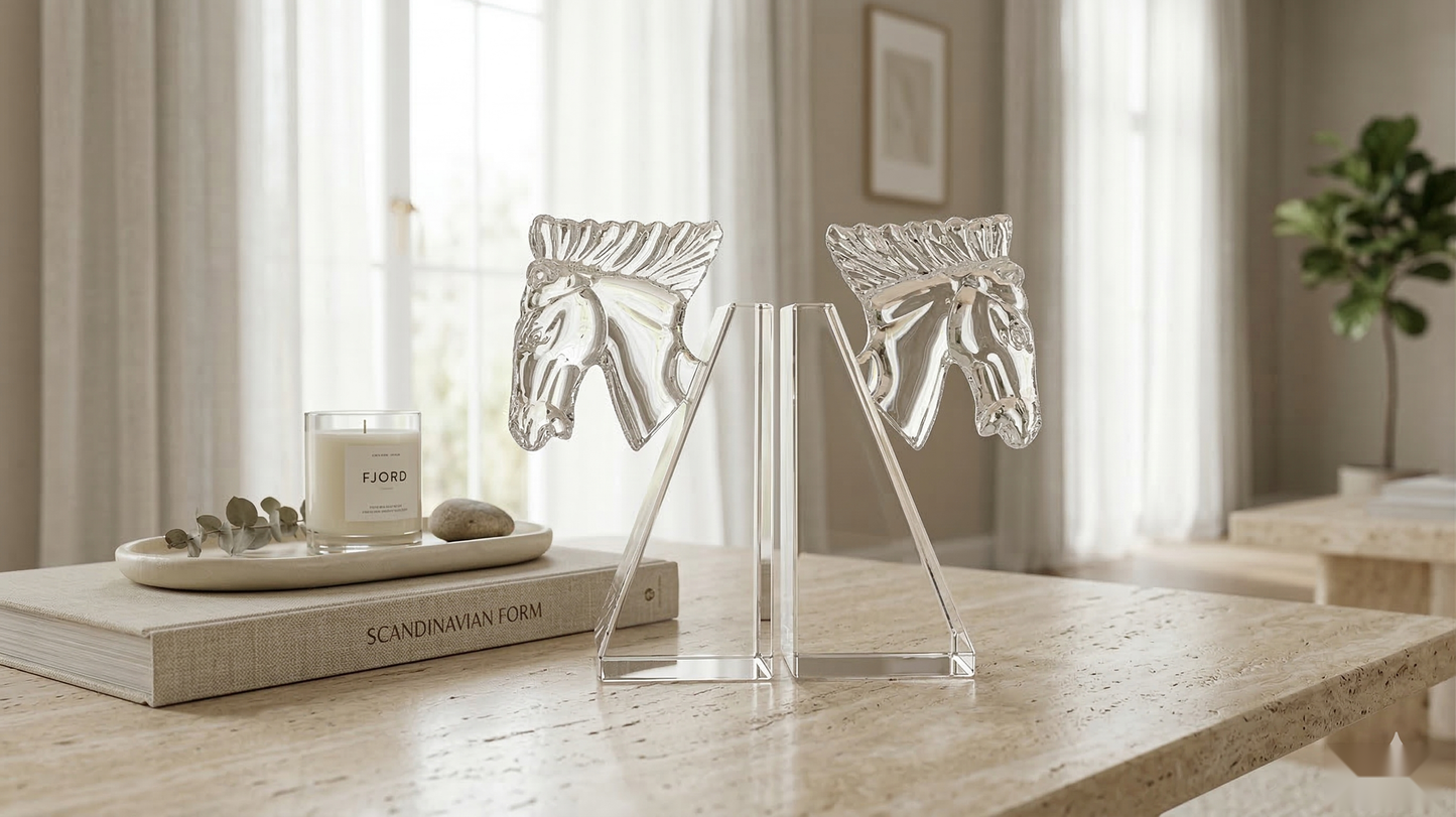 Knight Crystal Bookends