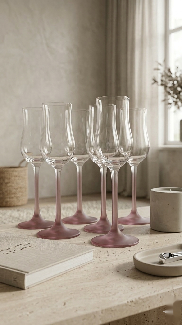 Pink Mist Stemware Set