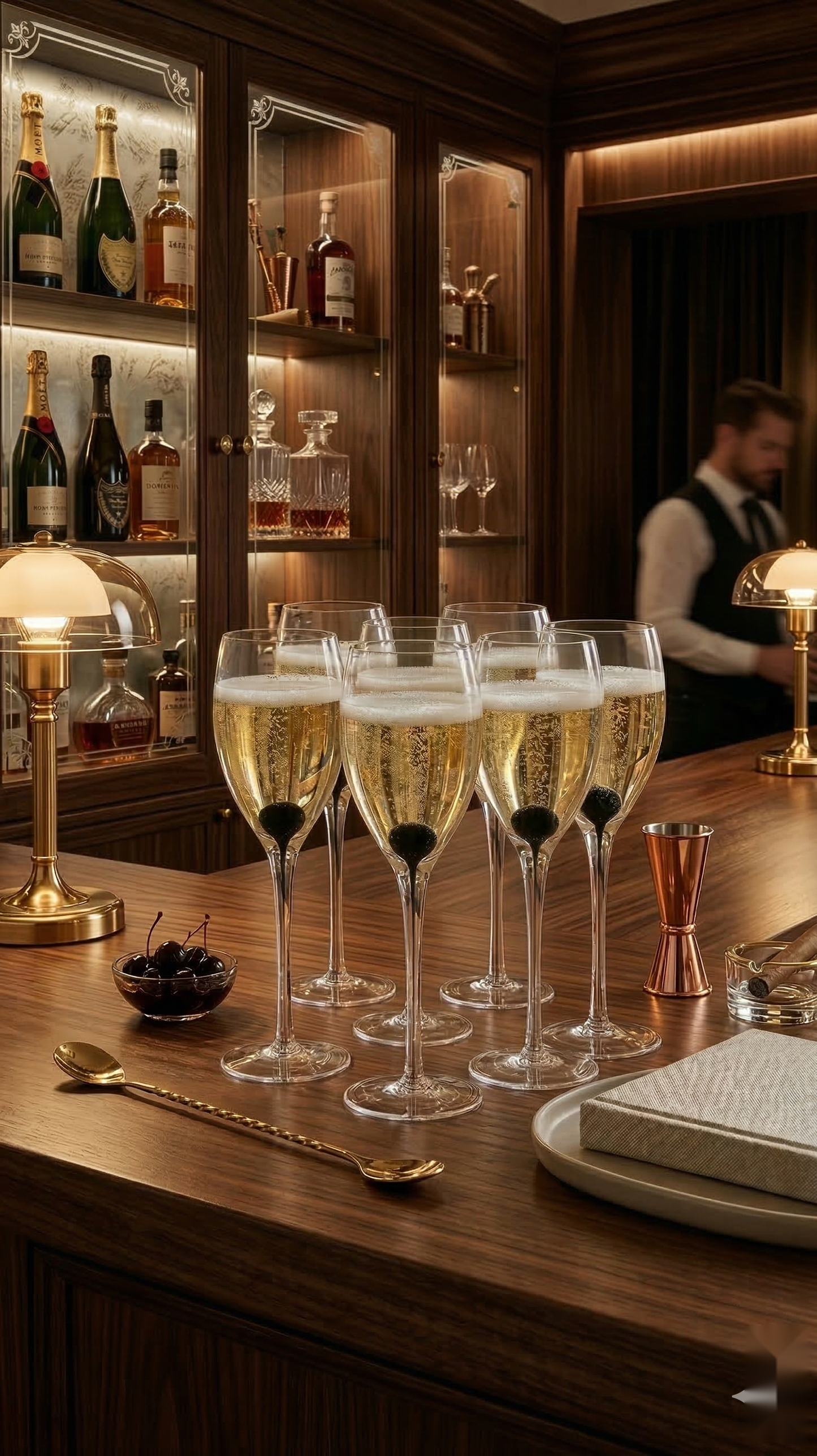 Silhouette Toasting Flutes