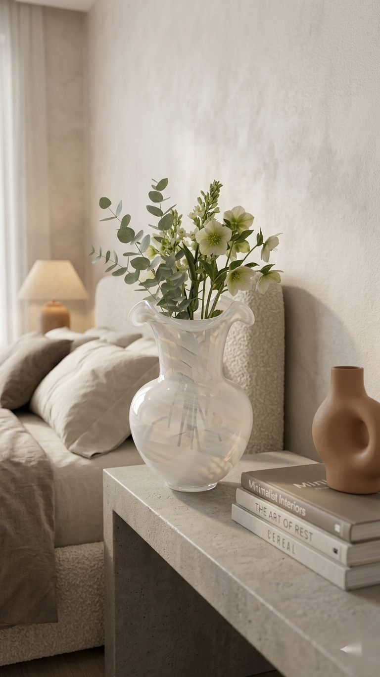 Opalescent Ribbed Petal Vase