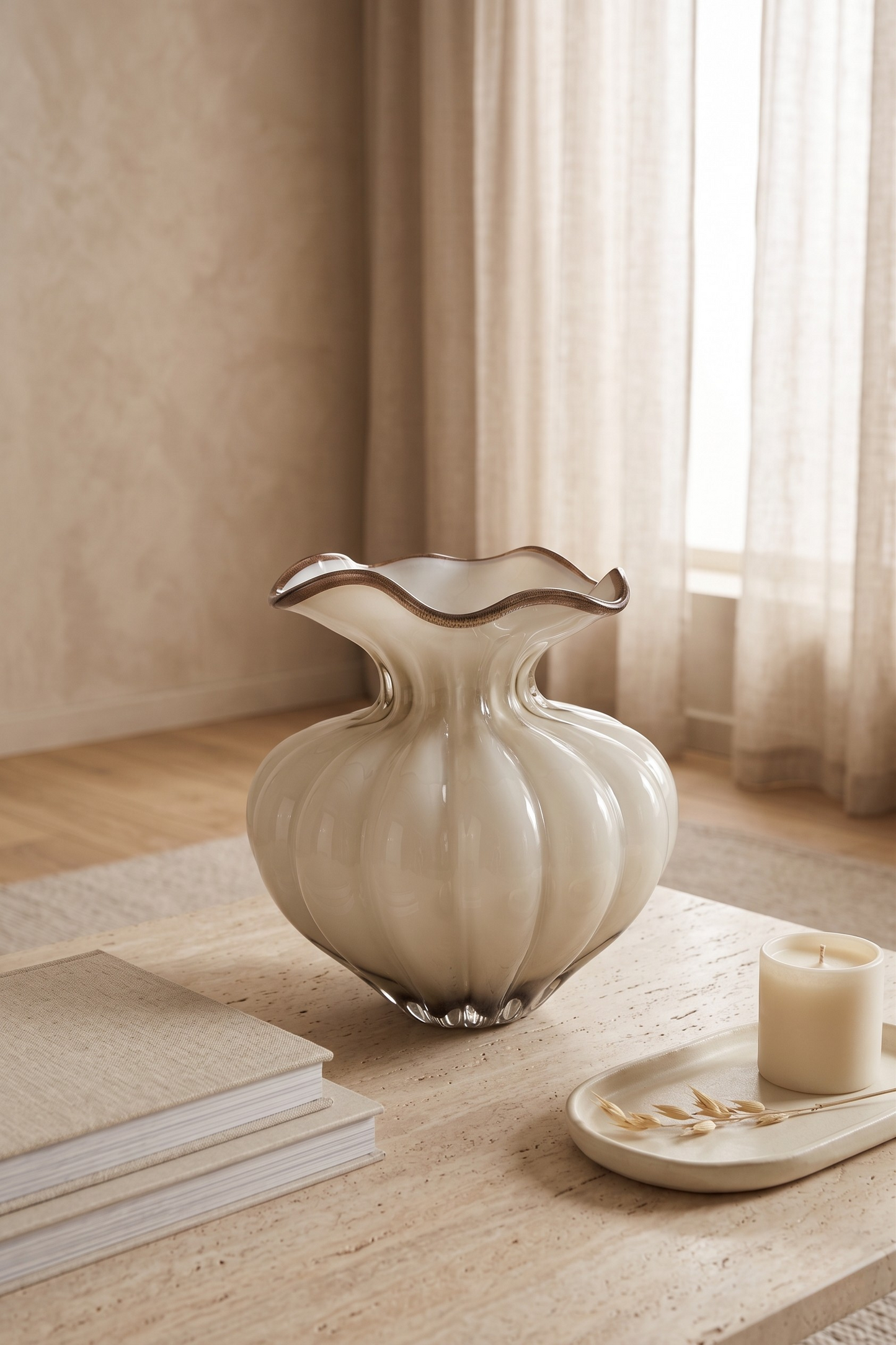 The Venetia Ruffled Glass Vase