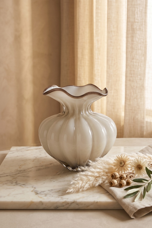 The Venetia Ruffled Glass Vase