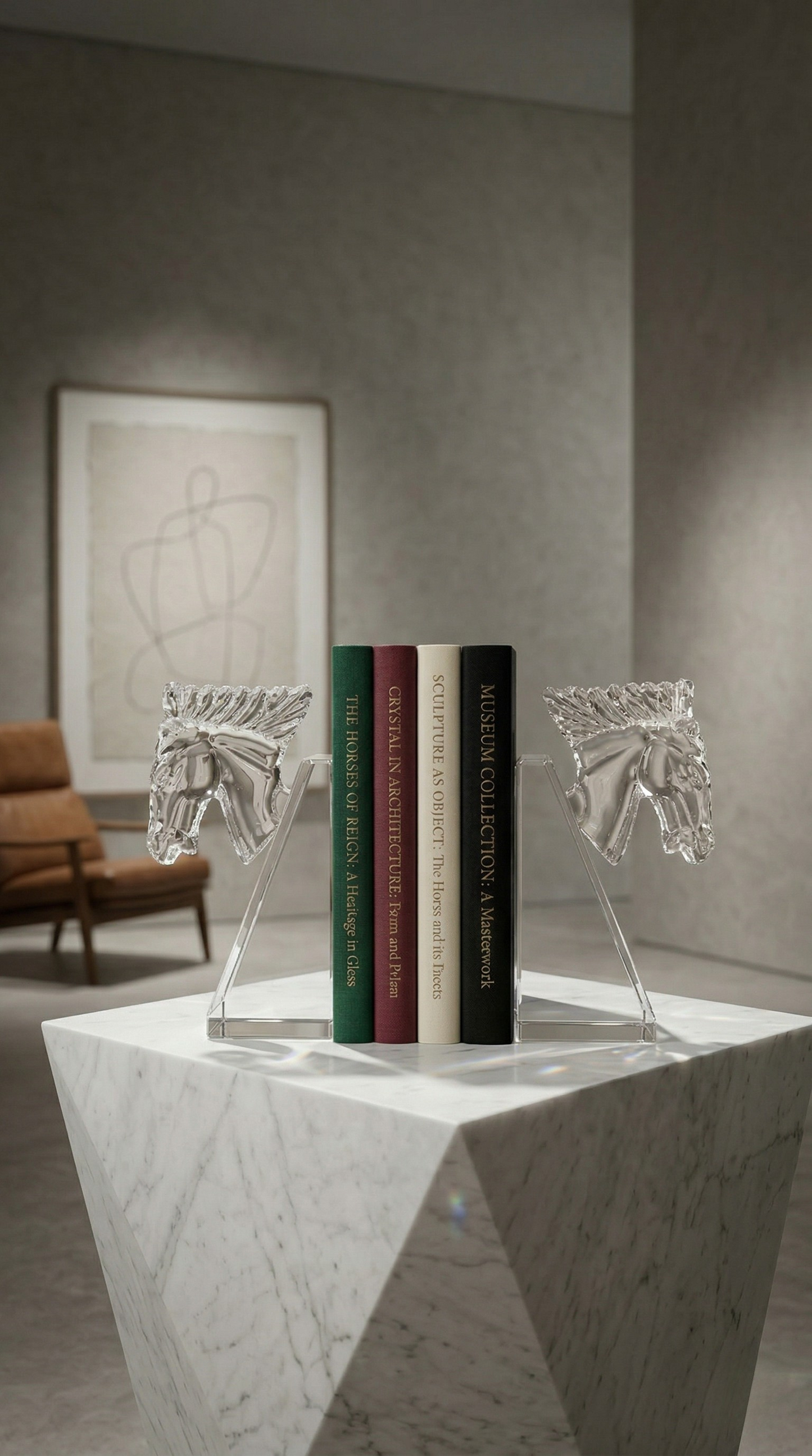 Knight Crystal Bookends