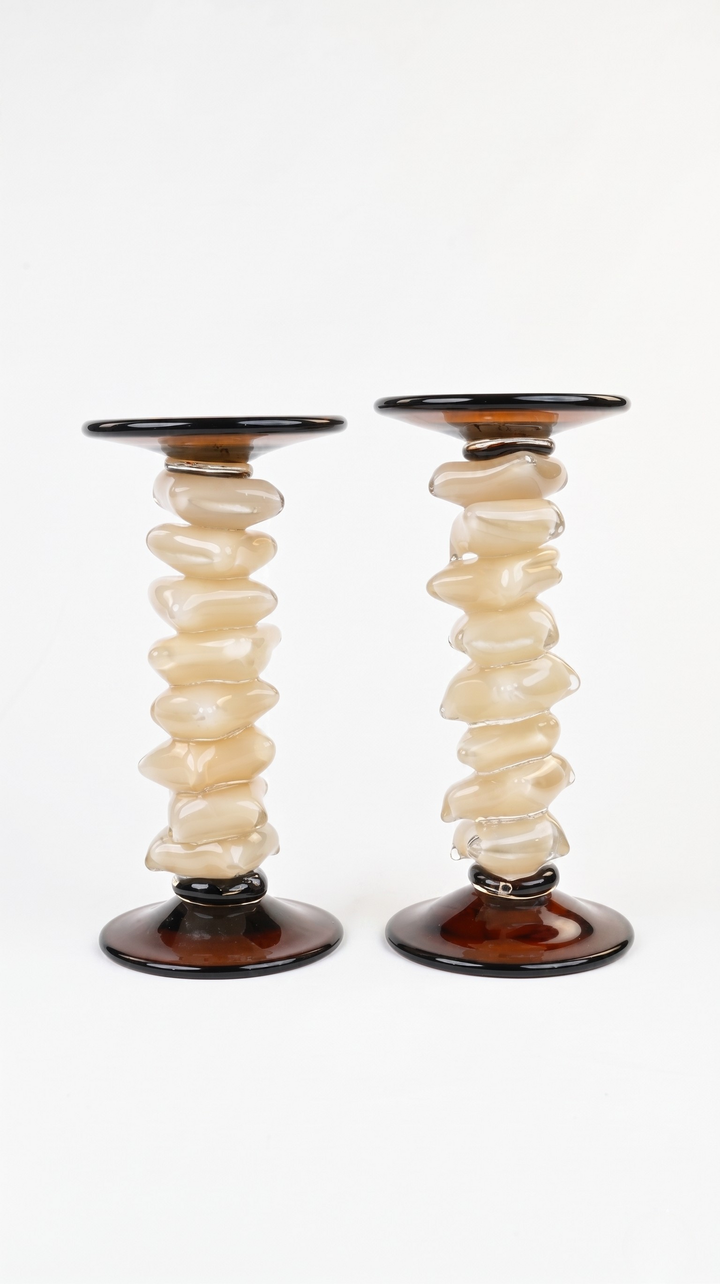 Onyx & Cream Candle Holders