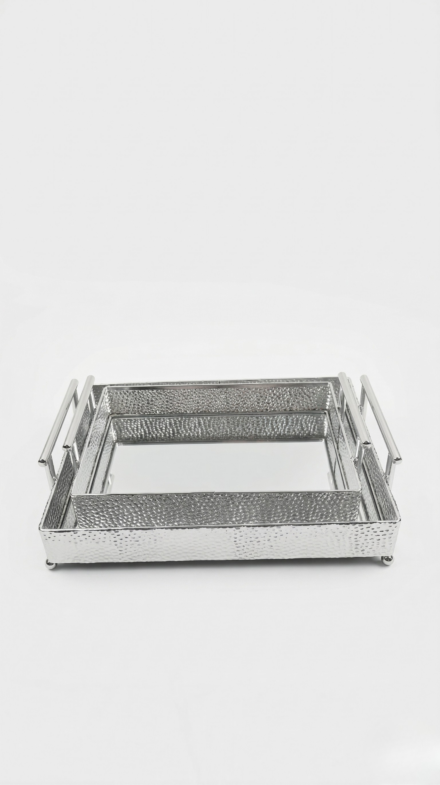 Sterling Hammered Nesting Tray set