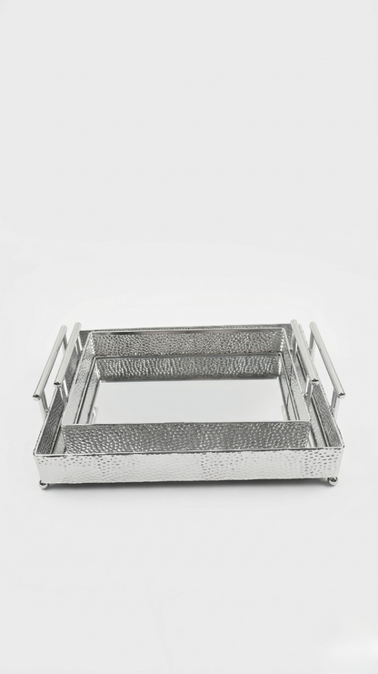Sterling Hammered Nesting Tray set